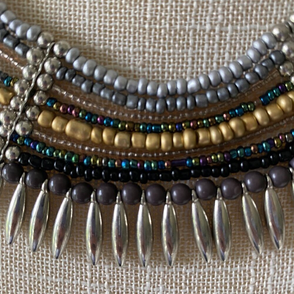 Swazi Style Vintage Handmade Beaded Choker Necklace​​ - Picture 3 of 8